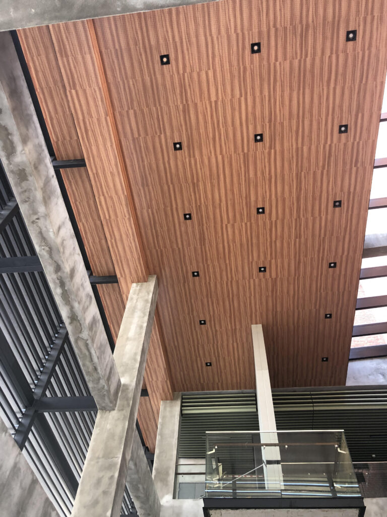acoustic timberceiling flat horizontal  perforated timber