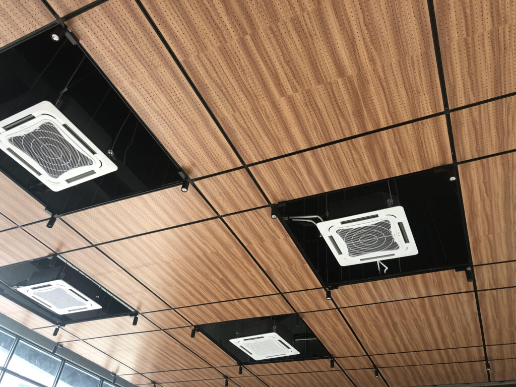 acoustic perforated timber panel ceiling wall